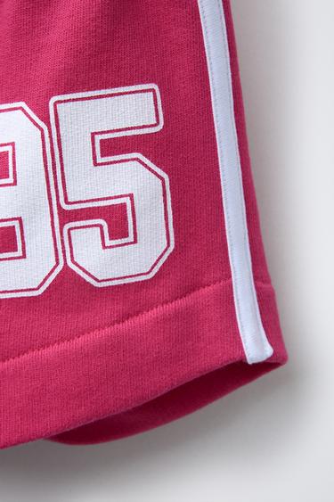 SLOGAN PRINT BERMUDA SHORTS WITH SIDE TAPING - Pink by Zara - Image 3