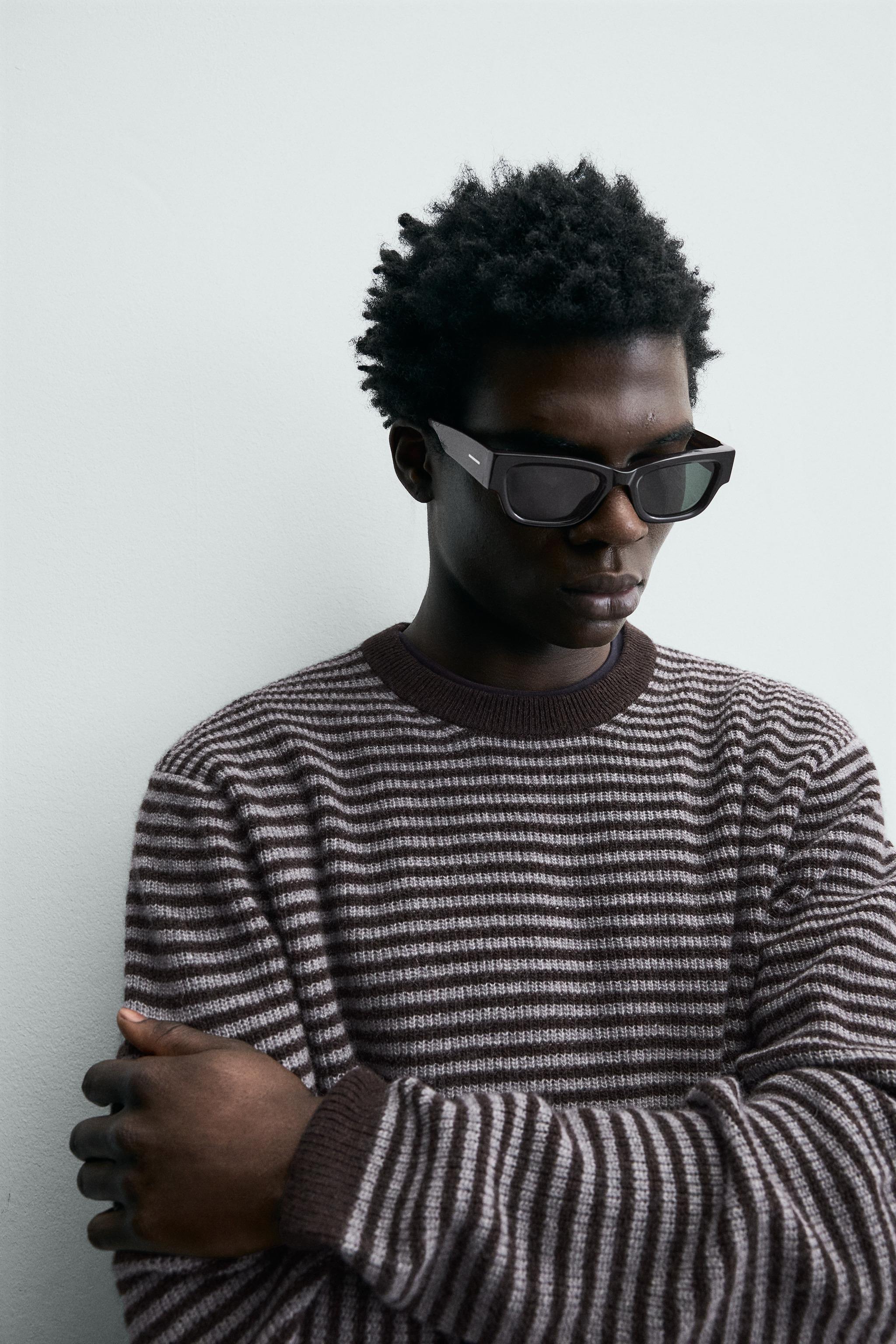 ストライプ柄ウール混セーター - ブラウン | ZARA Japan / 日本