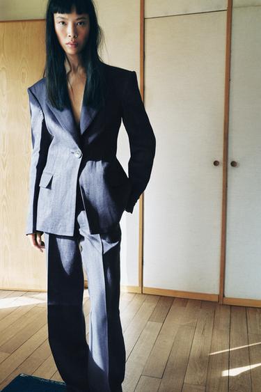 KOSTIM SUKNJIČ IN HLAČE IZ 100 % LANU -  de Zara - Slika 0