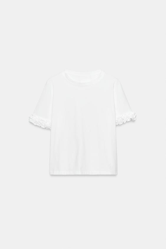 RUFFLED SLEEVE T-SHIRT from Zara - $29.90