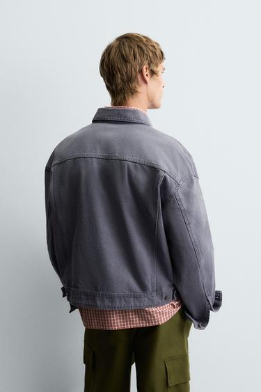 VESTE DÉLAVÉE COUPE CARRÉE - Bleuté de Zara - Image 2