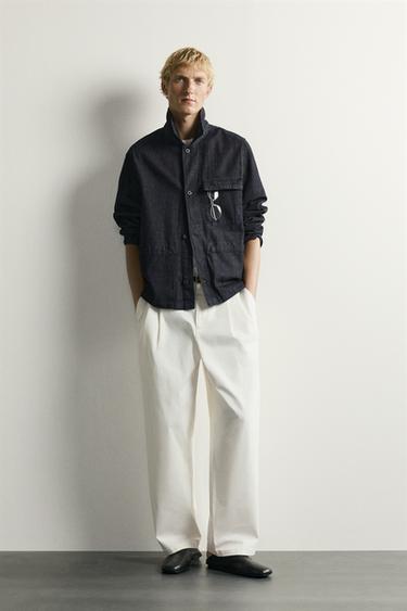 RELAXED FIT DENIM OVERSHIRT - Indigo by Zara