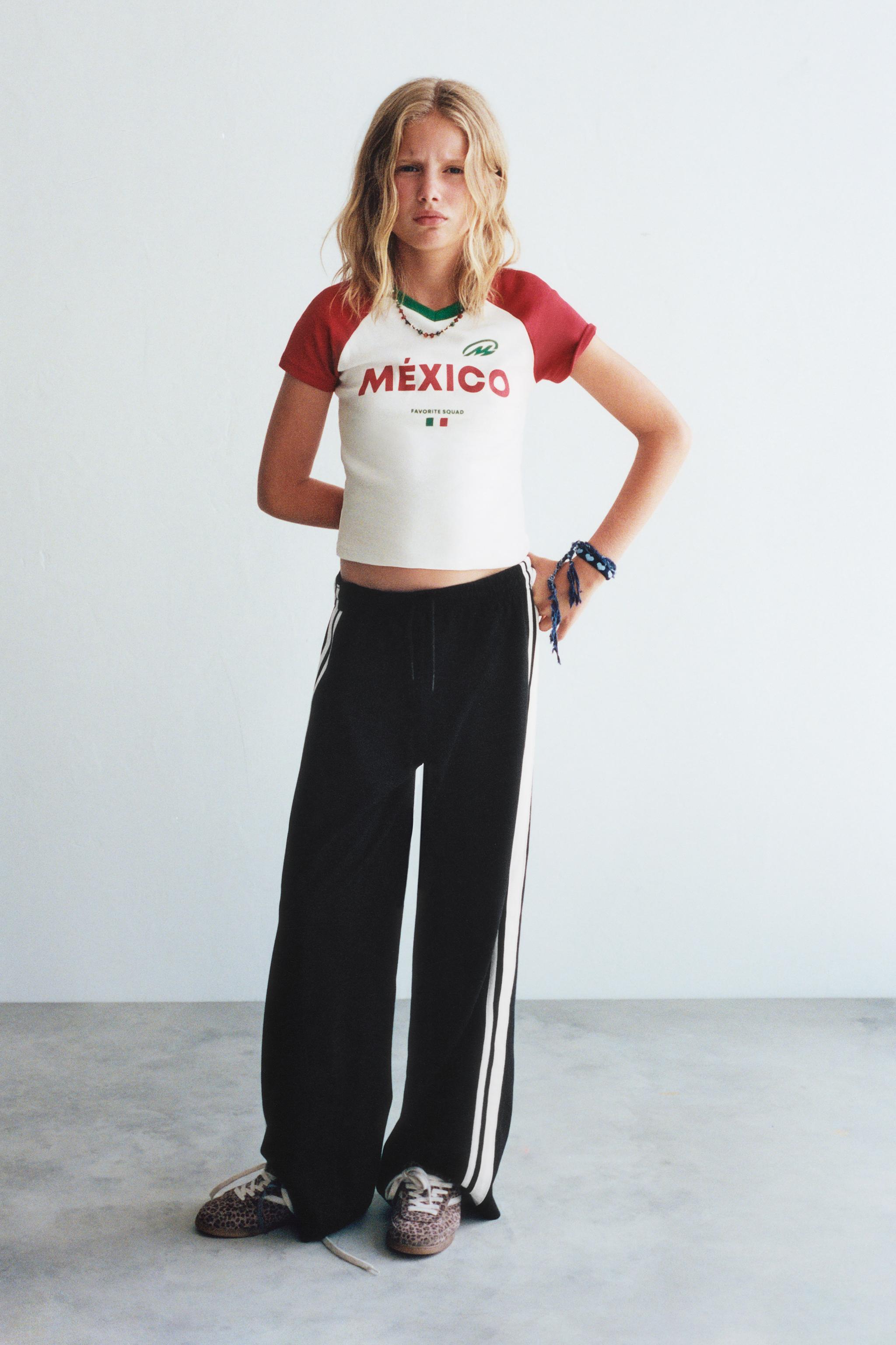 WIDE LEG PANTS WITH SIDE STRIPES — Black (alternate view)