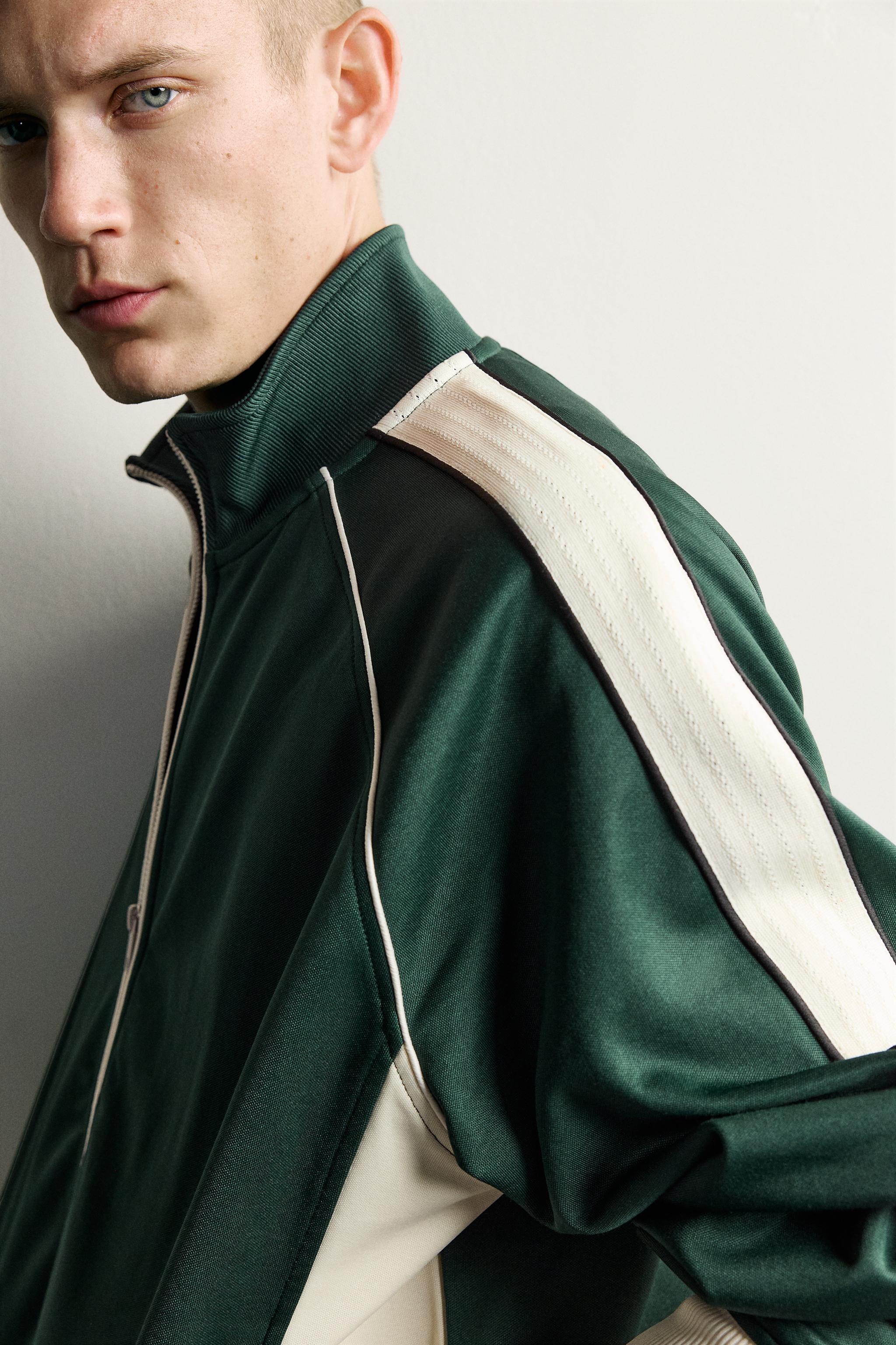 RETRO CONTRAST-STRIPE TRACK JACKET
