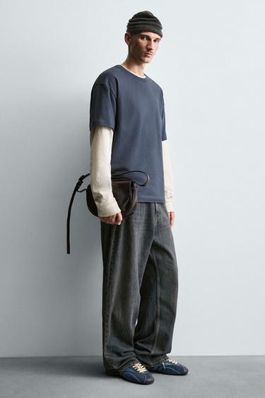 LEATHER CROSSBODY BAG - Brown by Zara - Image 0