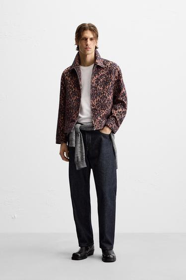 FLORAL JACQUARD JACKET - Navy blue by Zara - Image 0