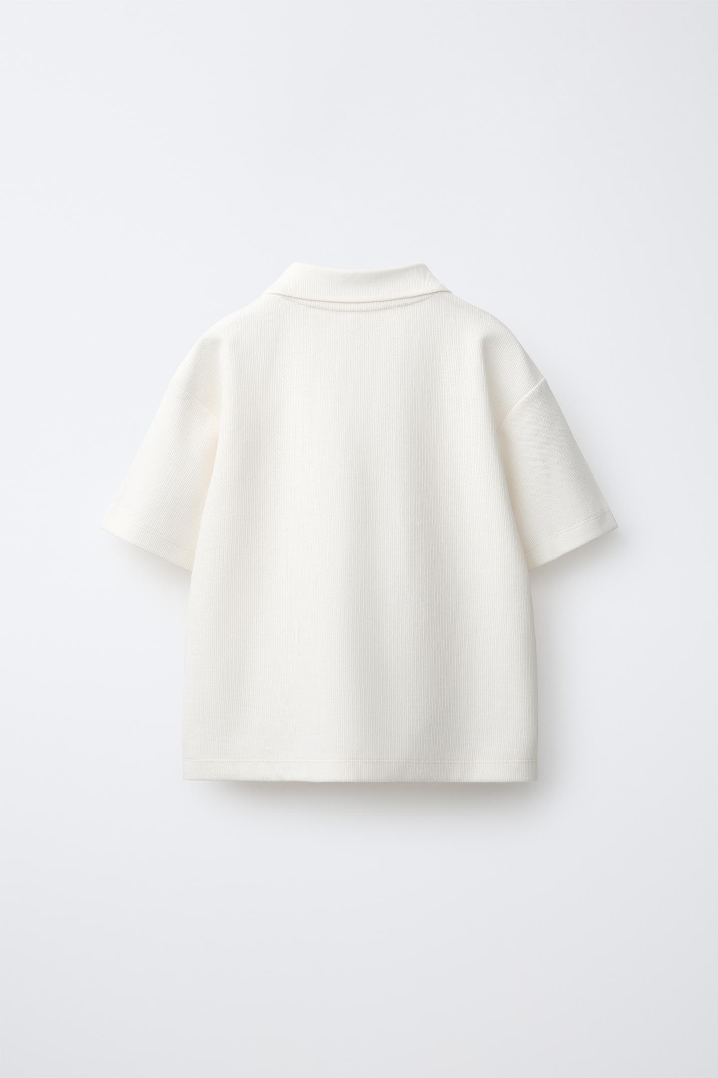 Детское поло Zara Solid Polo Shirt, цвет: Ледяной — фото 2