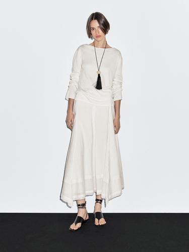 Jersey cuello barco con lana - Crudo de Zara
