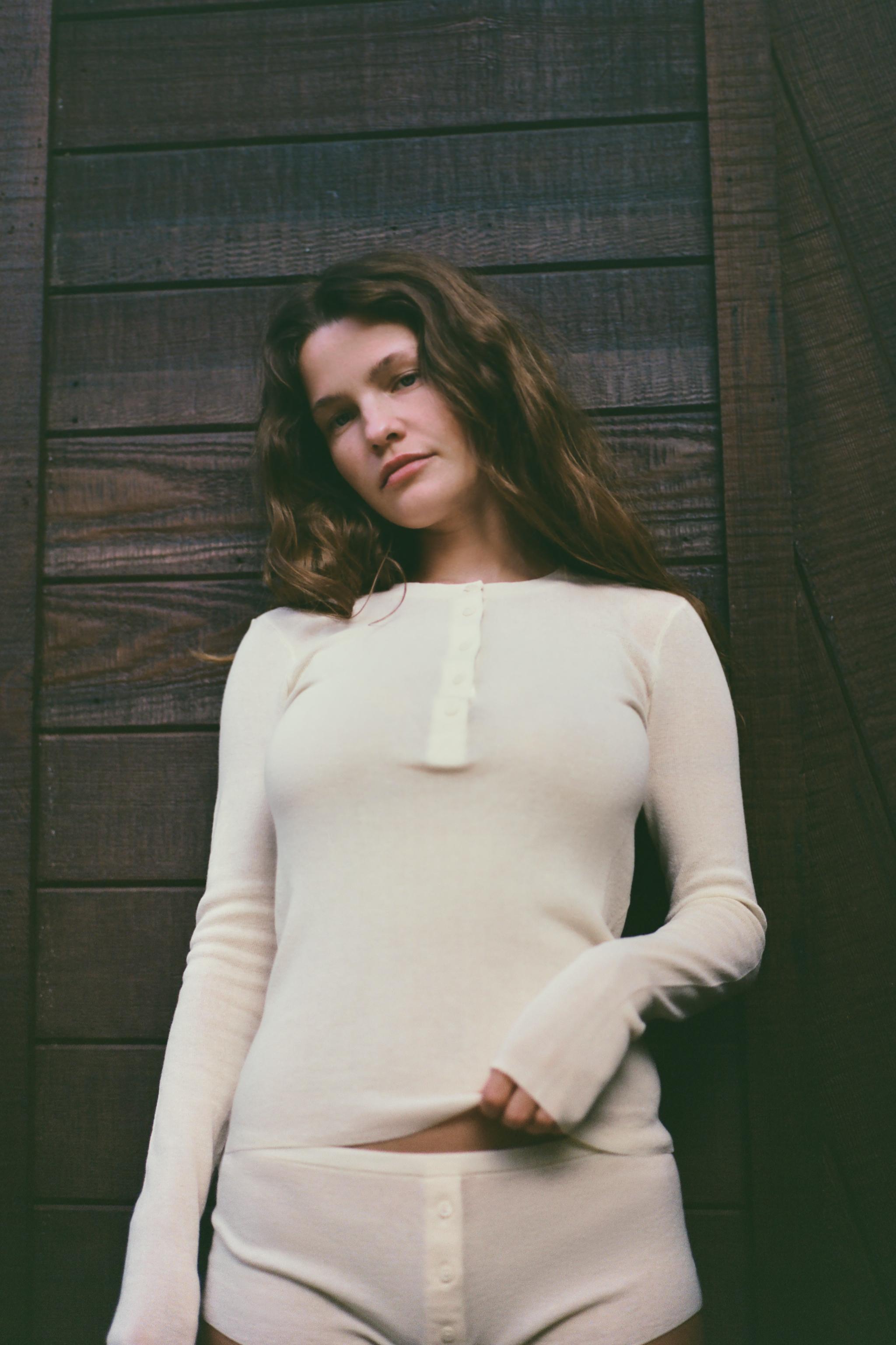 COTTON BUTTON T-SHIRT - Ecru | ZARA United States