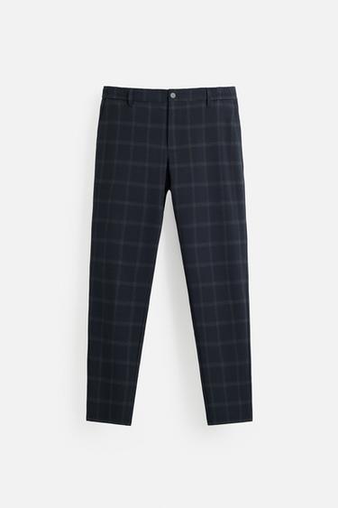 Zara SLIM FIT STRETCH PANTS - Blue - Image 0