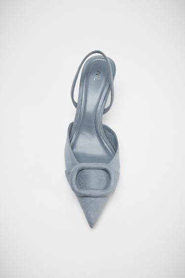 Zara SLINGBACK APPLIQUÉ HEELS - Blue
