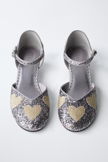 CHAUSSURES À TALONS BRILLANTES CŒURS - Argent de Zara - Image 3