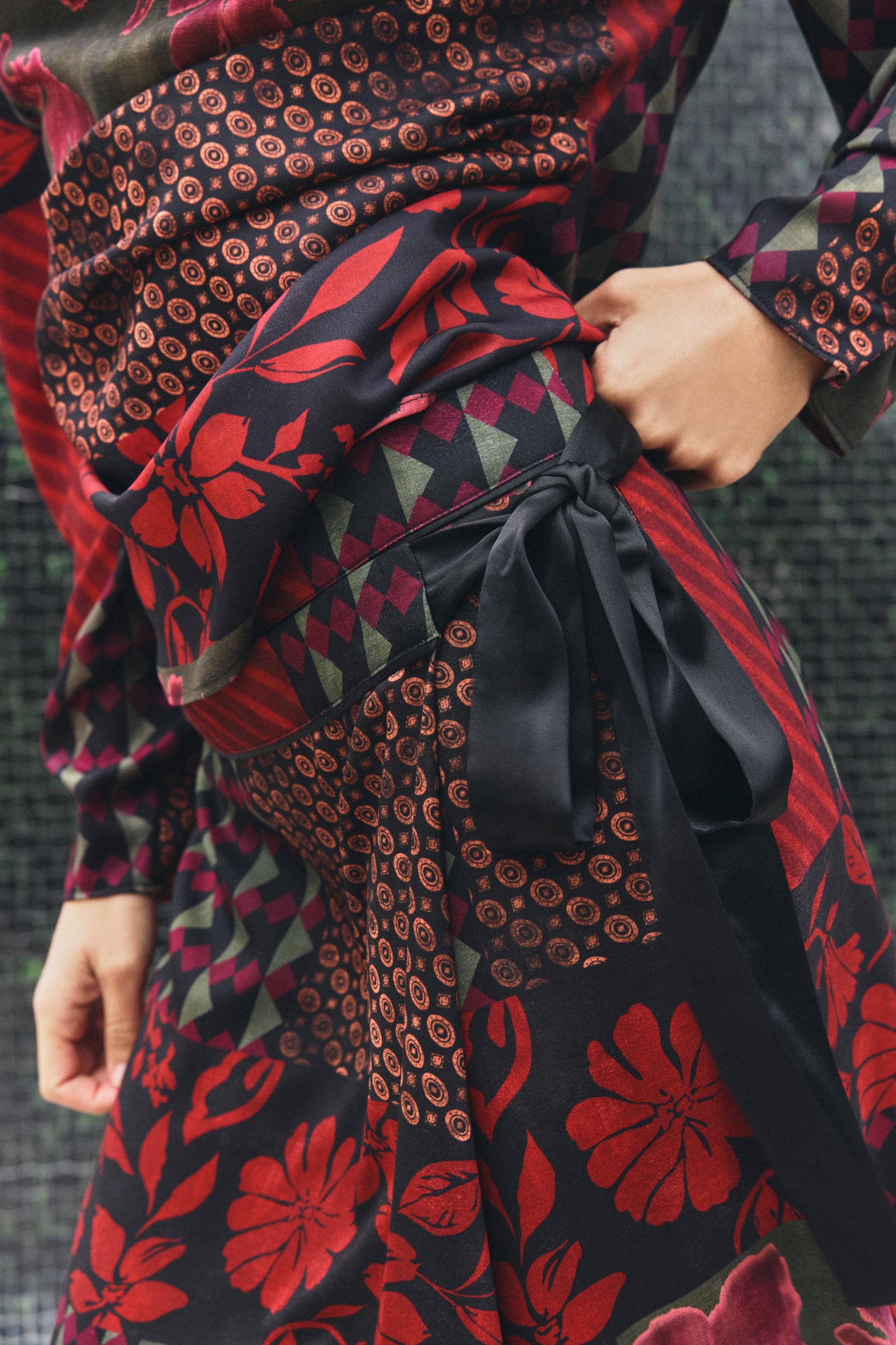 Printed Wrap Midi Skirt by Zara