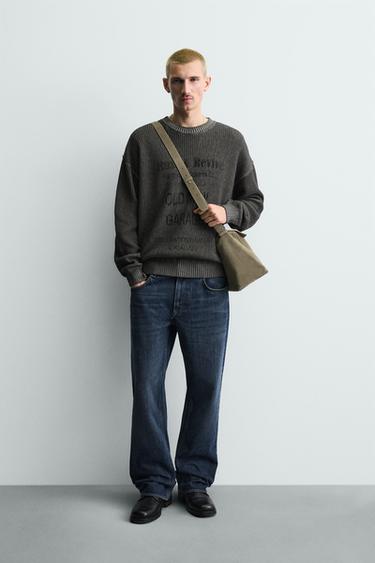 ΠΟΥΛΟΒΕΡ ΜΕ ΣΤΑΜΠΕΣ ΚΑΙ ΞΕΒΑΜΜΑ - Μαύρο του Zara - Εικόνα 0