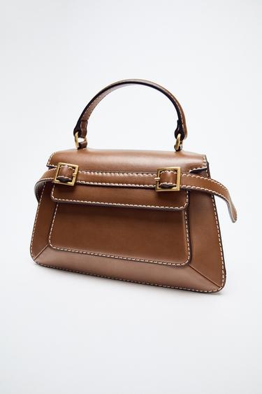 BOLSO CITY HEBILLAS - Tostado oscuro de Zara