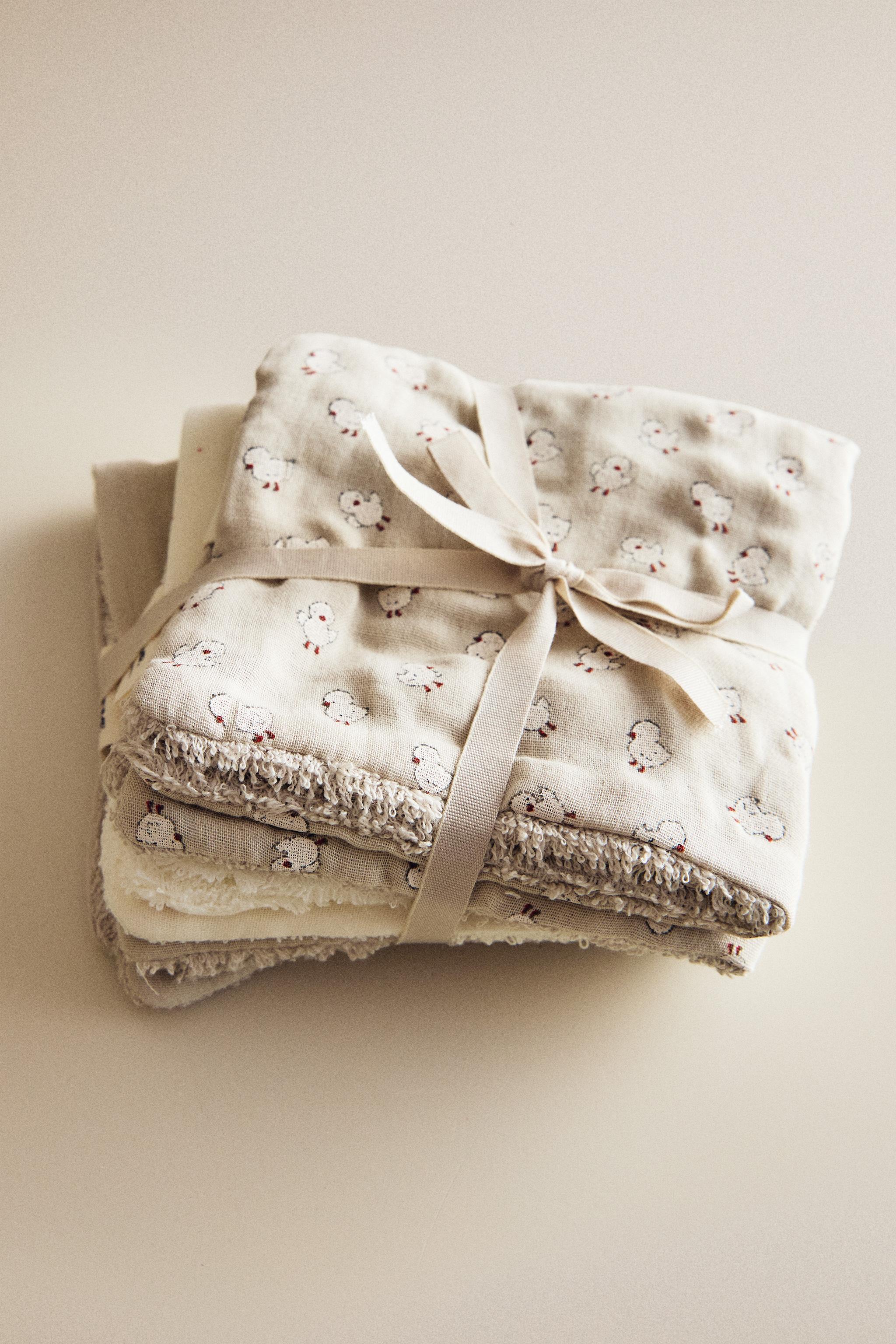 BABY CHICK MINI TOWEL (PACK OF 3) — Gray
