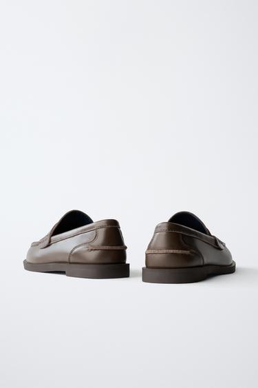 MOCASSINS EN CUIR CHAMPION ® X ZARA - Marron de Zara - Image 4