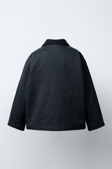 WAXED PARKA WITH POCKETS - Navy blue by Zara - Image 3