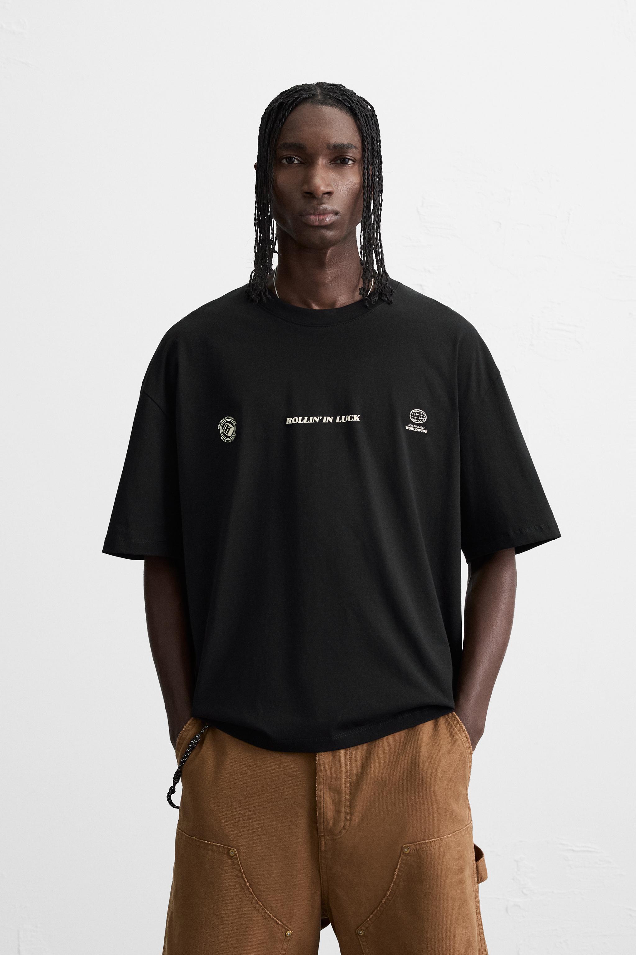 ダイスプリントTシャツ - ブラック | ZARA Japan / 日本