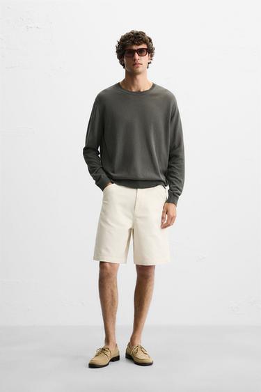 LIGHTWEIGHT COTTON SWEATER - Mid-grey by Zara - Image 0