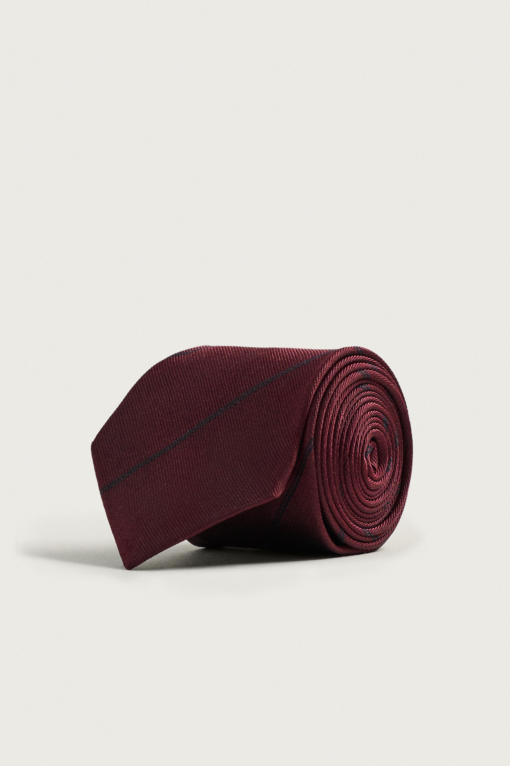 Zara %100 İpek Çizgili Kravat