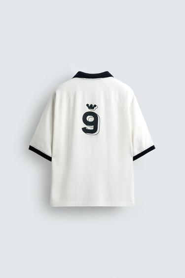 RETRO FOOTBALL PRINT POLO SHIRT - White by Zara - Image 8