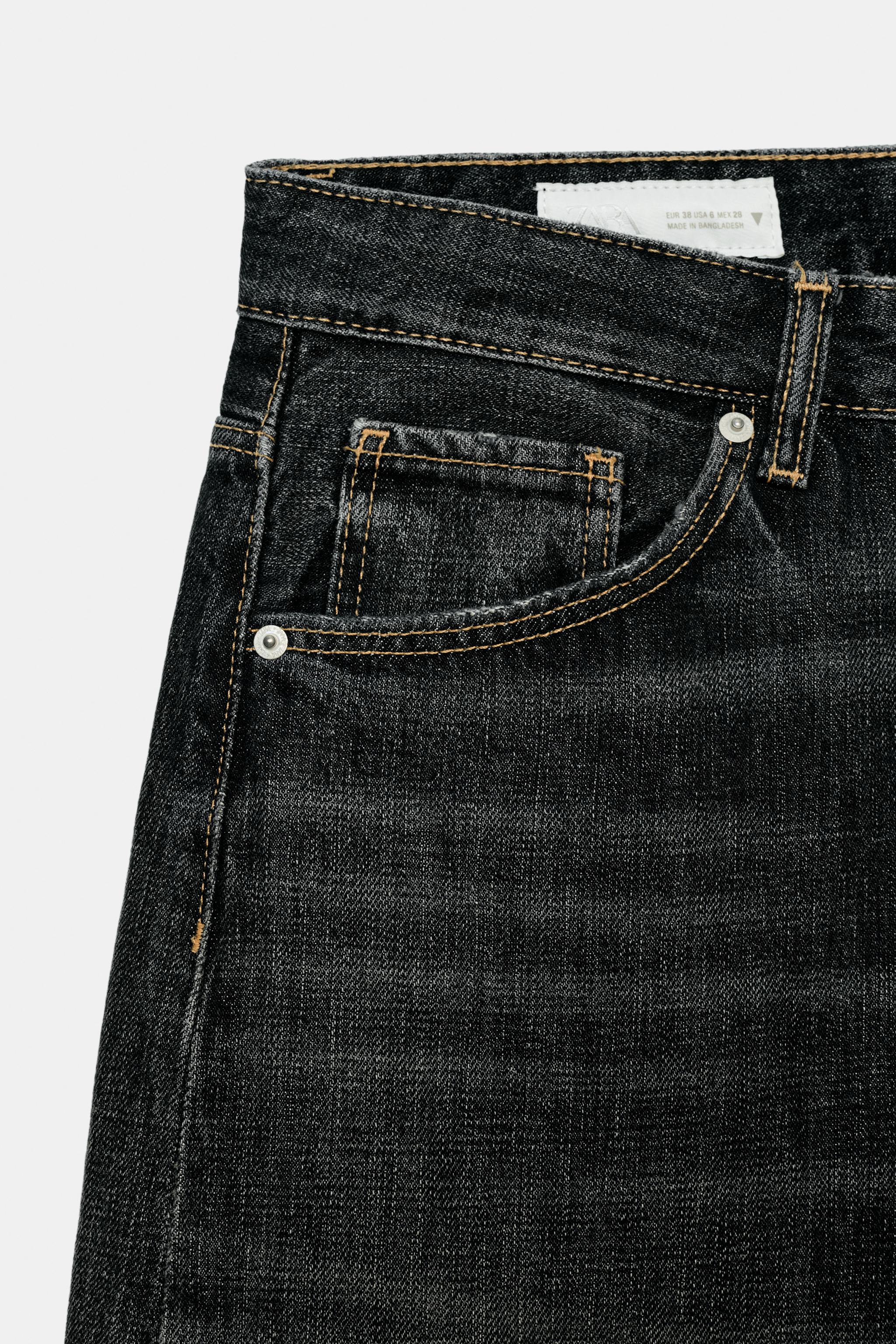 TRF MID-RISE BAGGY FOLDED JEANS
