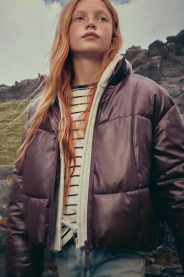 WATER-REPELLENT SHINY PADDED JACKET - Brown by Zara