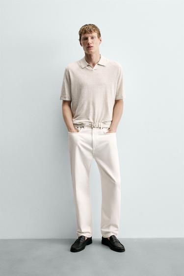 JEANS STRAIGHT ANKLE FIT - Blanco de Zara