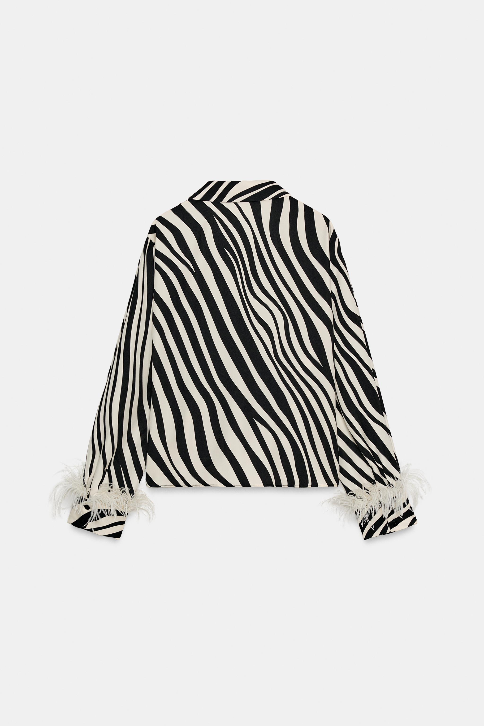 FEATHER ANIMAL PRINT SHIRT