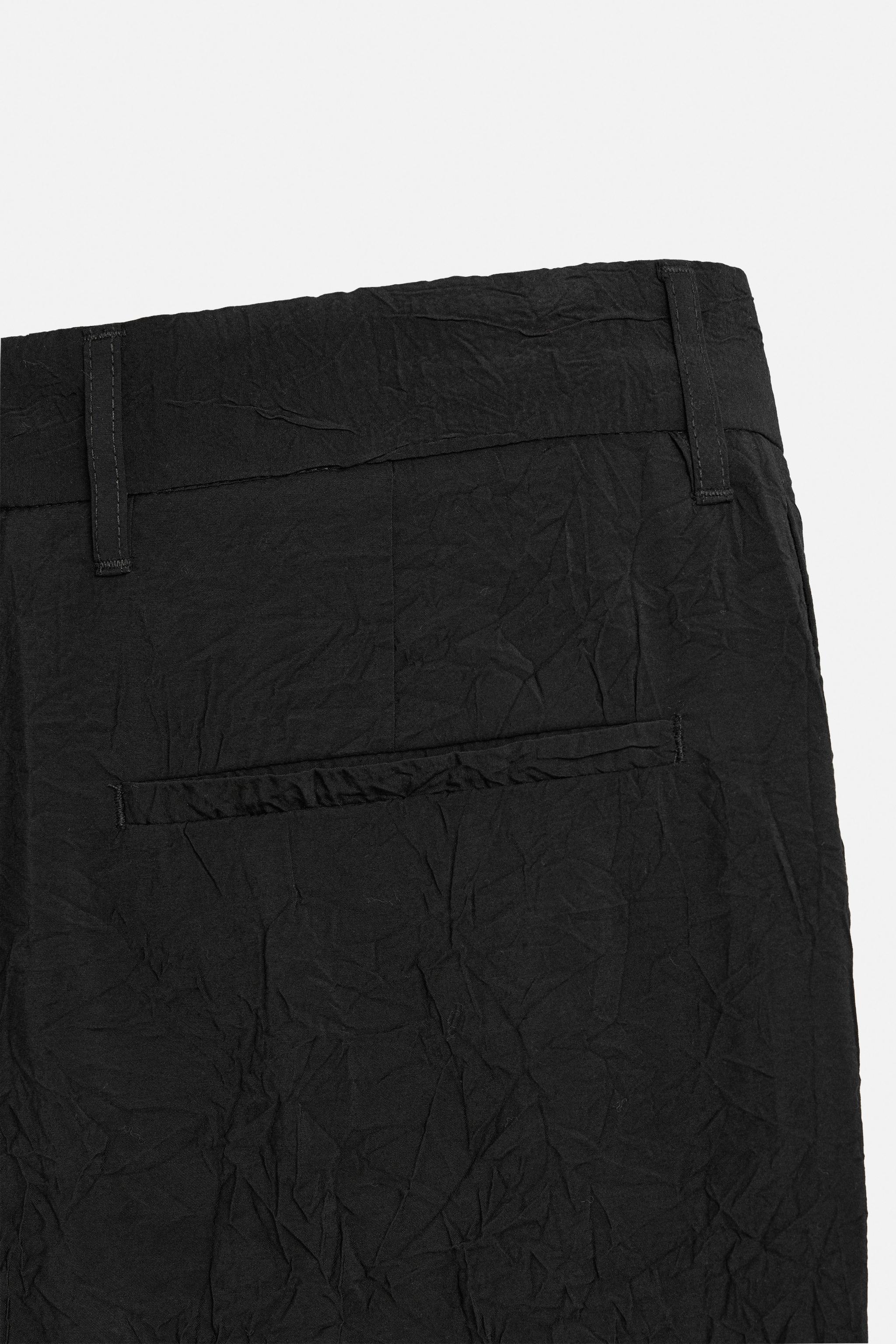 しわ加工入りパンツ - ブラック | ZARA Japan / 日本