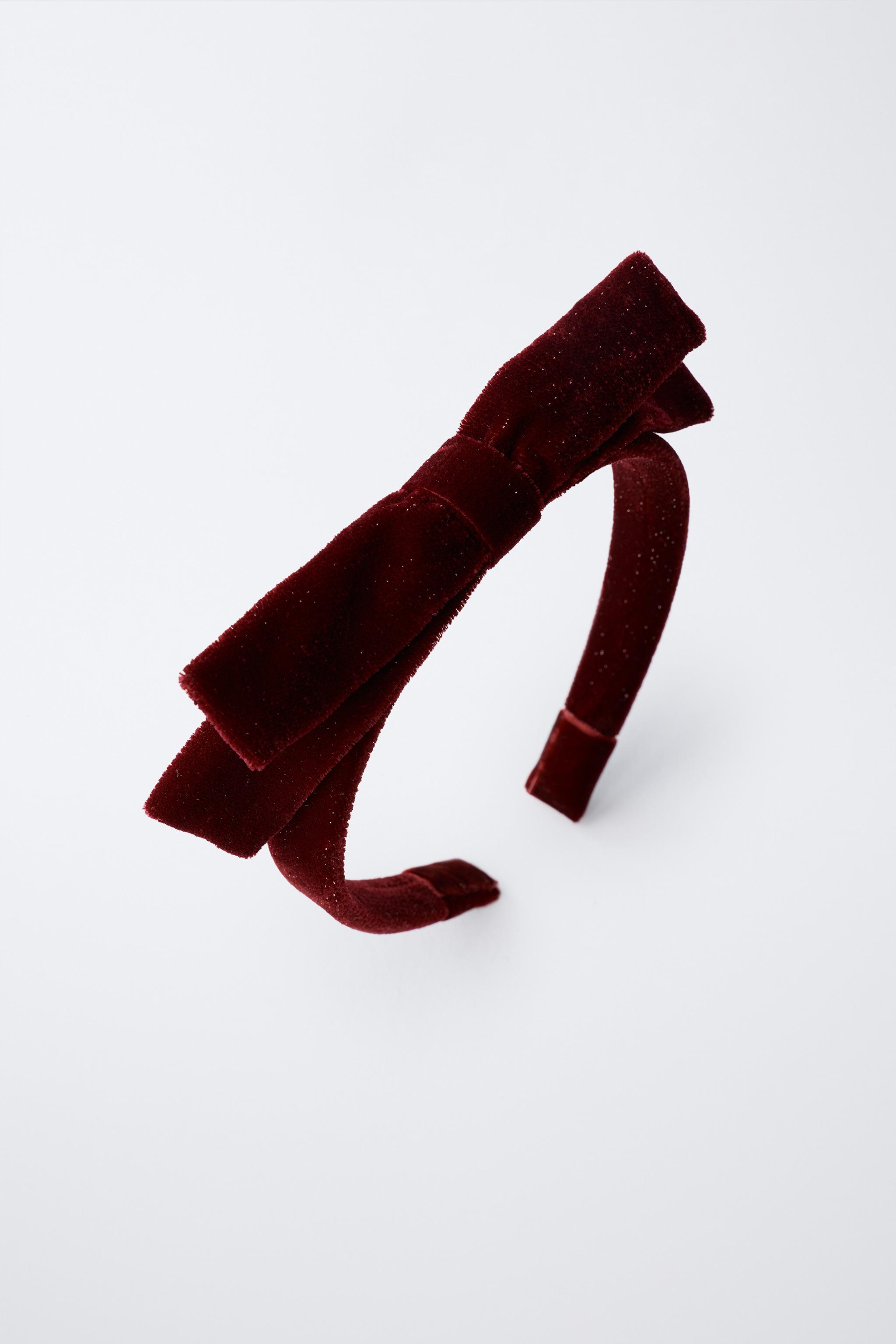 SERRE-TÊTE EN VELOURS AVEC NŒUD ET BRILLANT