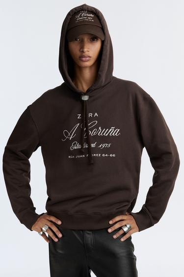 50TH ANNIVERSARY EMBROIDERED HOODIE - Brown by Zara