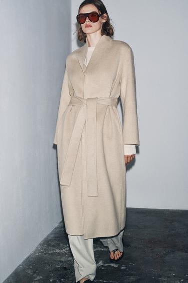 MANTEAU MINIMAL MÉLANGE LAINE ZW COLLECTION ÉDITION LIMITÉE - Beige de Zara - Image 3