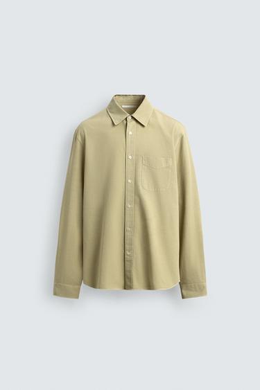 CAMISA FLUIDA BOLSILLO - Verde agua de Zara