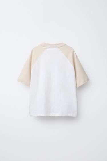 T-SHIRT RAGLAN À INSCRIPTION - Écru de Zara - Image 1