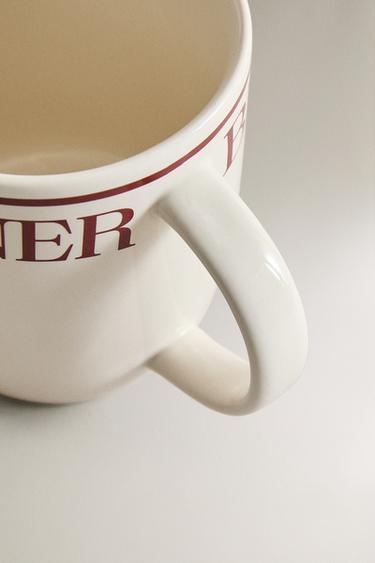 PORCELAIN BREAKFAST MUG - Dark burgundy by Zara - Image 2