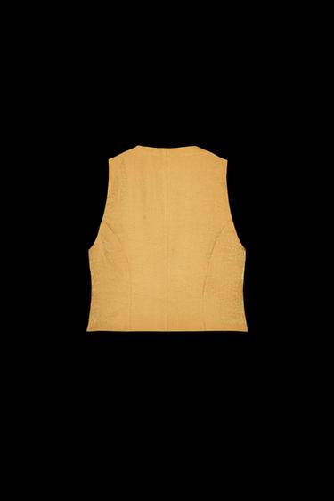 CUERPO SATINADO BOTÓN DORADO - Dorado de Zara