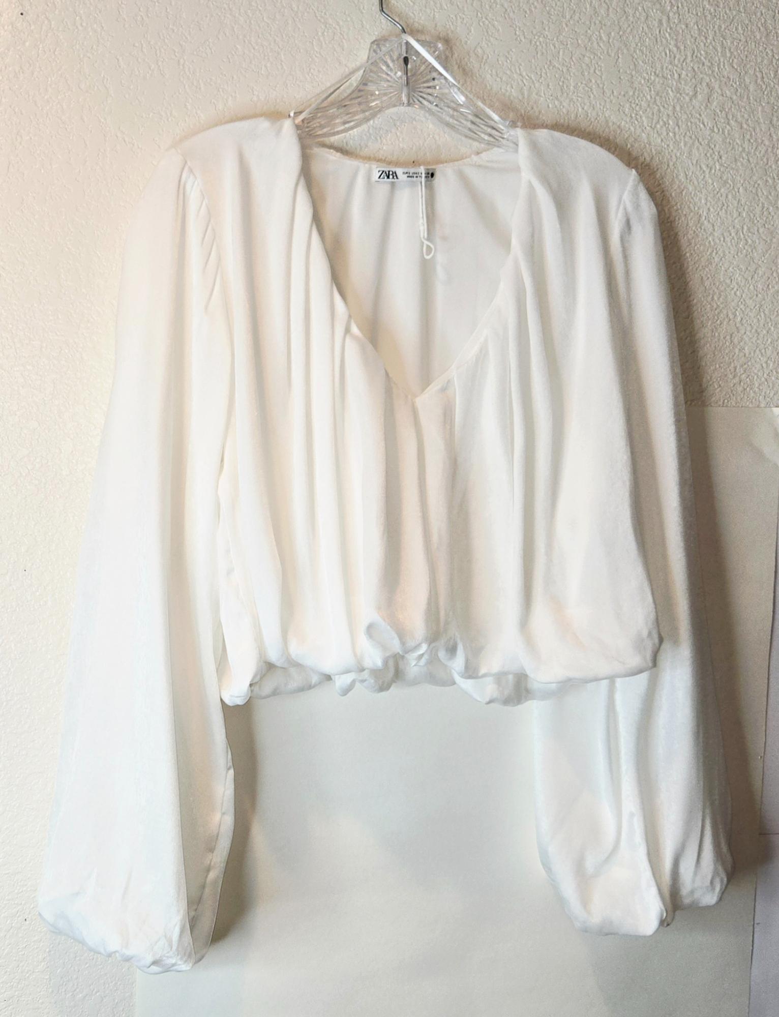 BALLOONED CROP TOP SECOND HAND | Zara Preowned