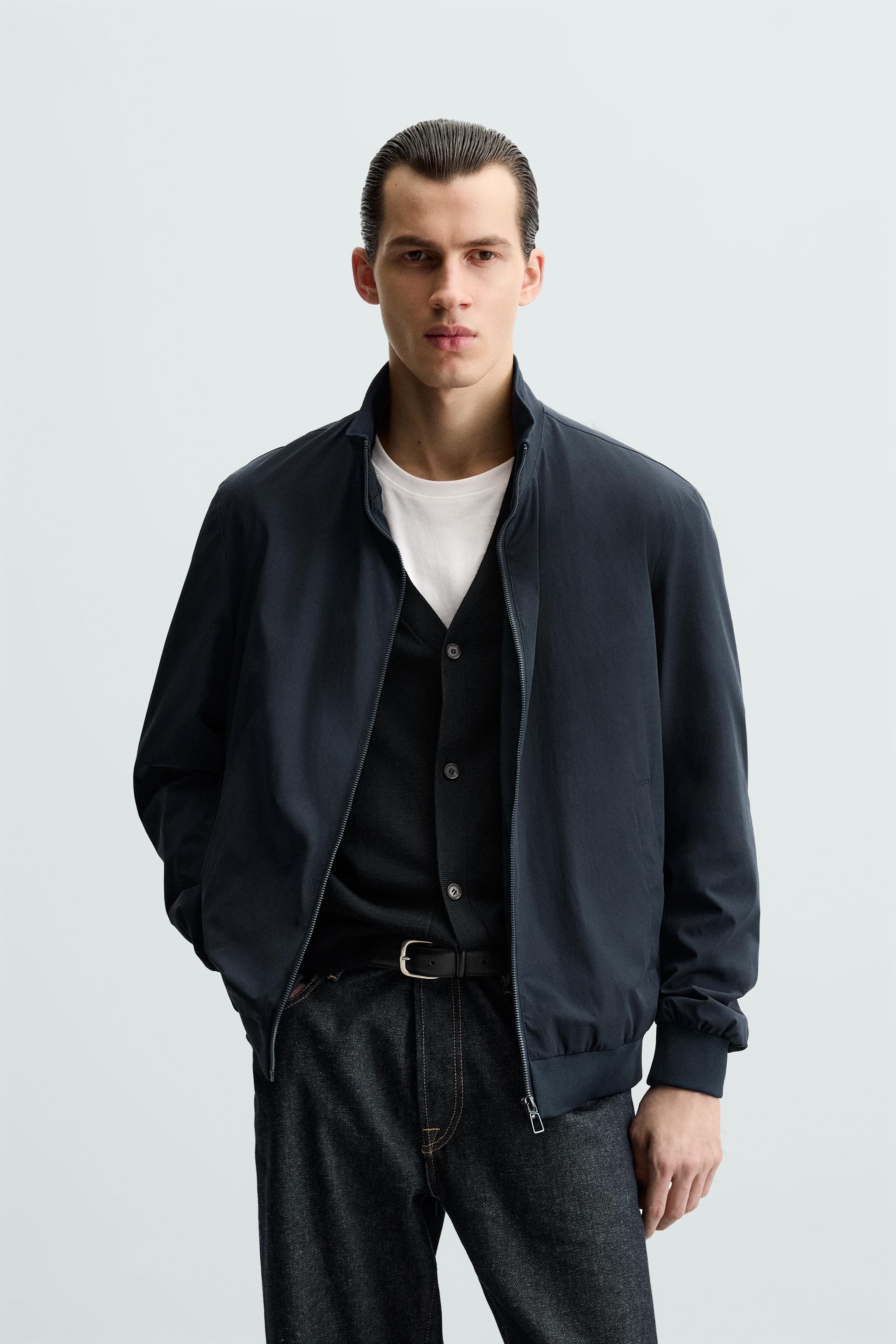 ZARA テクニカルボンバージャケット TECHNICAL BOMBER JACKET - Navy blue | ZARA United States