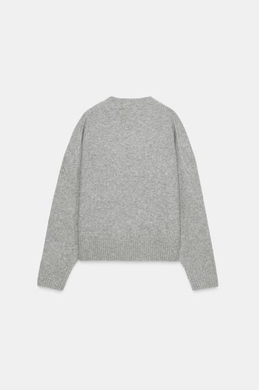 PULL EN MAILLE DOUX - Gris chiné de Zara - Image 4