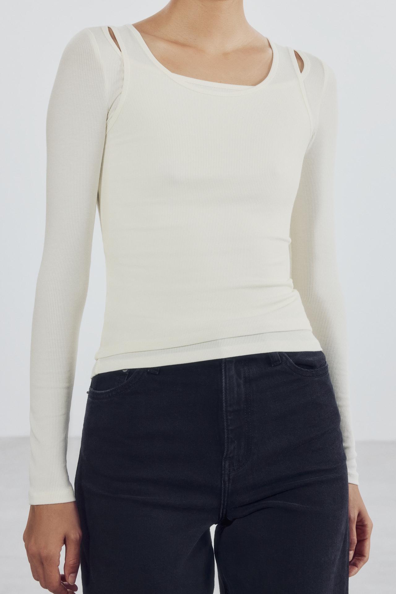 LAYERED EFFECT T-SHIRT — Butter