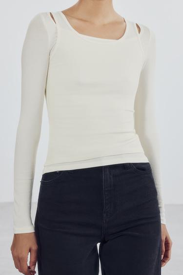 LAYERED EFFECT T-SHIRT — Butter 1