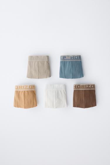 6-14 YEARS/ 5-PACK OF BOXERS WITH EMBOSSED TEXT - Multicoloured by Zara - Image 0
