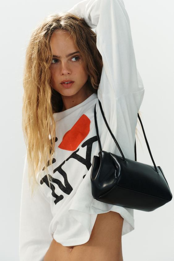 Zara 長形單肩包 - 黑色 - 圖片 0