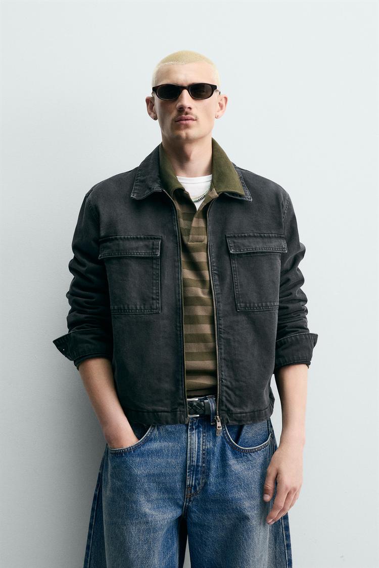 ZARA CROPPED FIT ZIP-UP JACKET