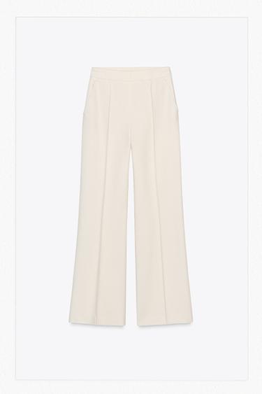 HIGH-WAIST SEAMED TROUSERS - Ecru by Zara