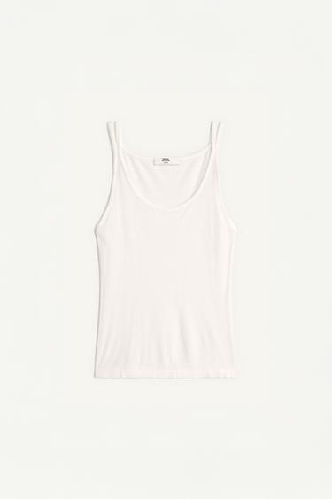 توب بحمالات إصدار محدود - بيج فاتح الخاص بـ Zara