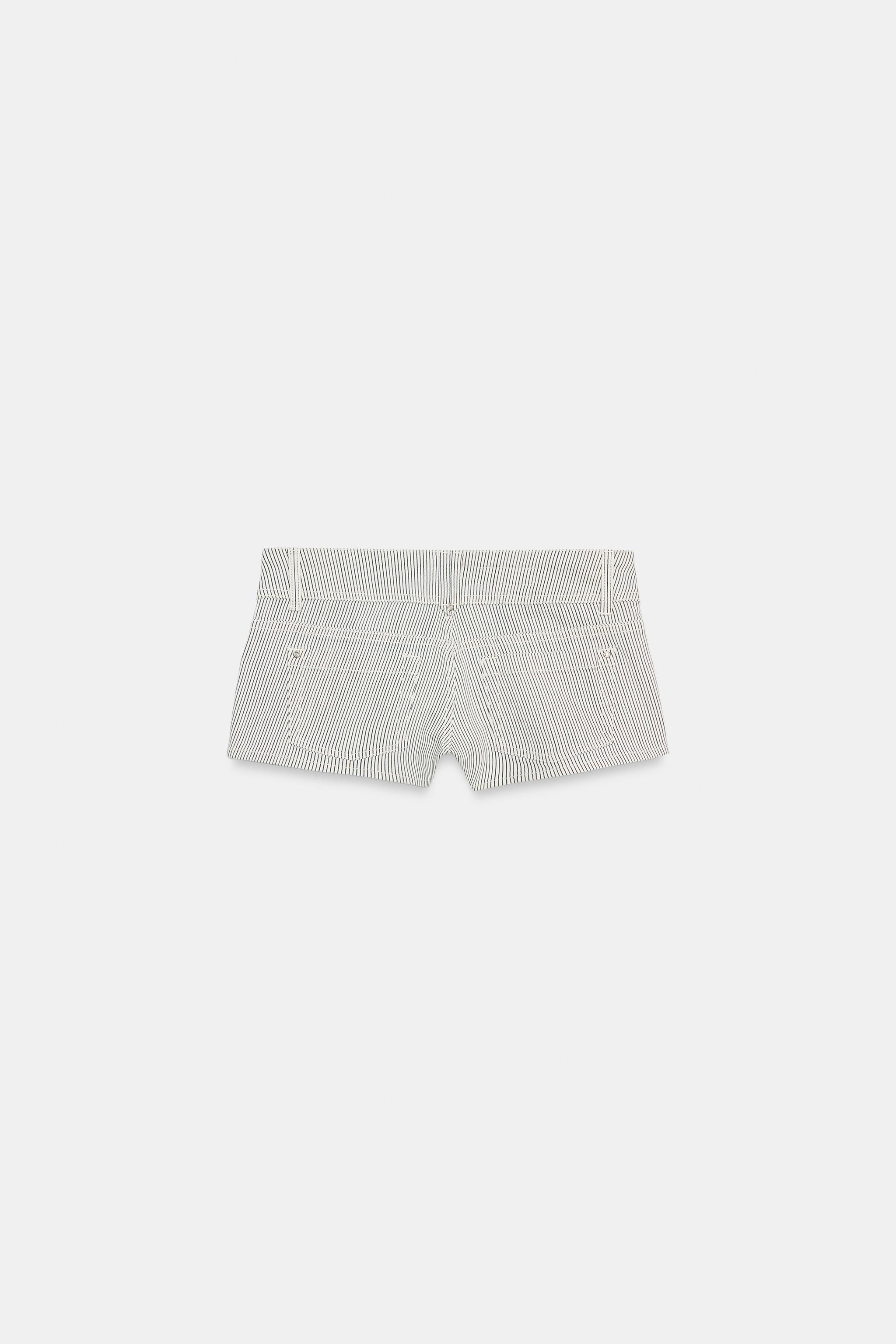 Женские шорты Zara PINSTRIPE MINI SHORTS — фото 7