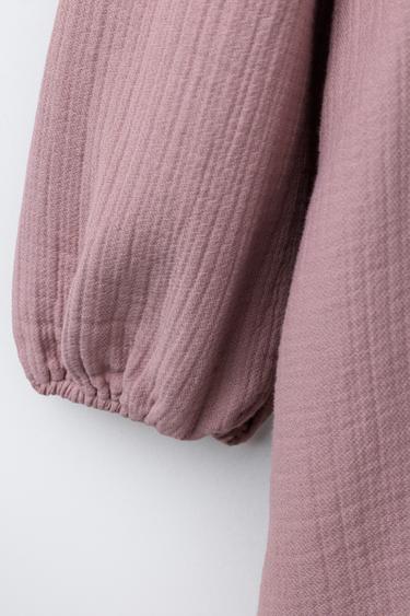 ROBE RUSTIQUE BRODÉE - Rose foncé de Zara - Image 3